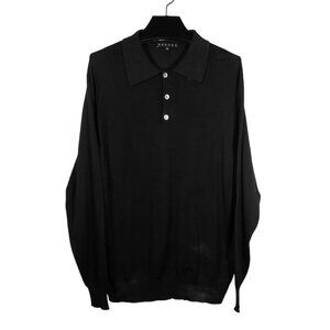 Long Sleeve Polo Shirt Knit Sweater Collared Pullover Office Preppy Academia